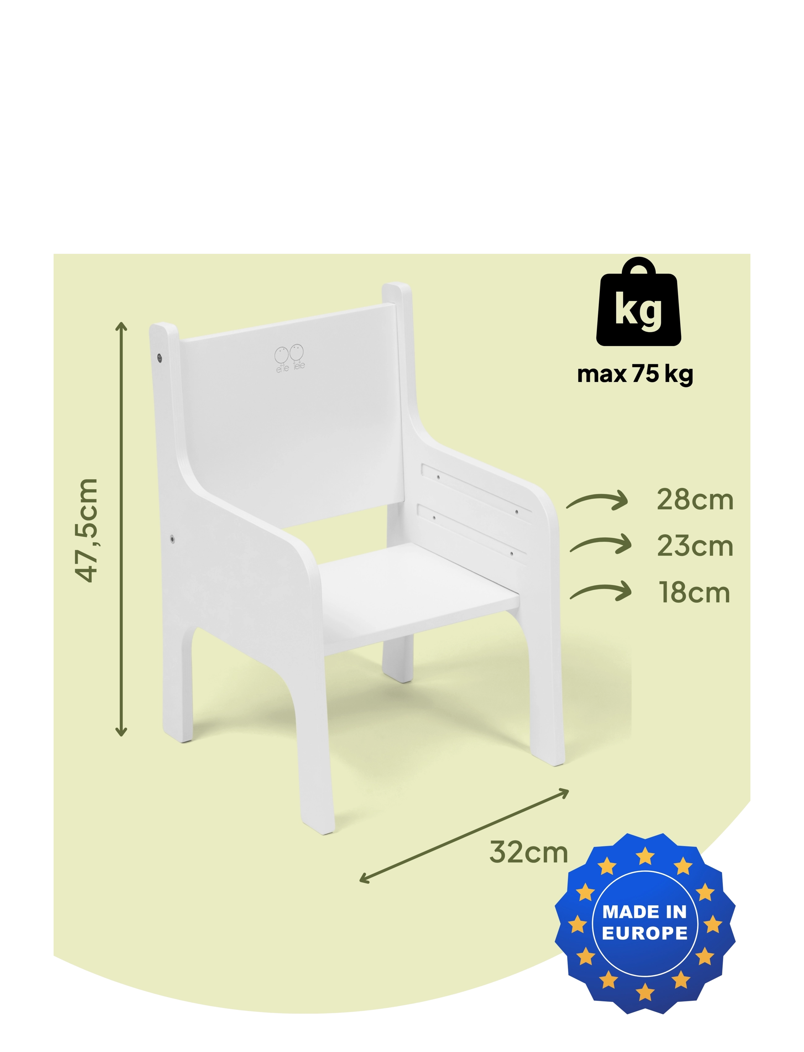 Ette Tete - Tulla Adjustable height chair - stühle & hocker - white - 2