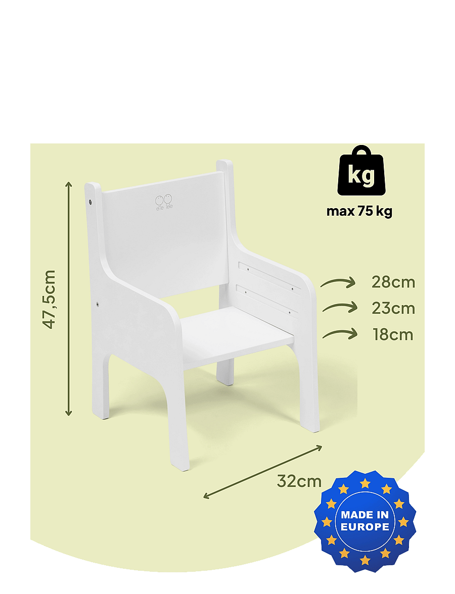 Ette Tete - Tulla Adjustable height chair - stühle & hocker - white - 2