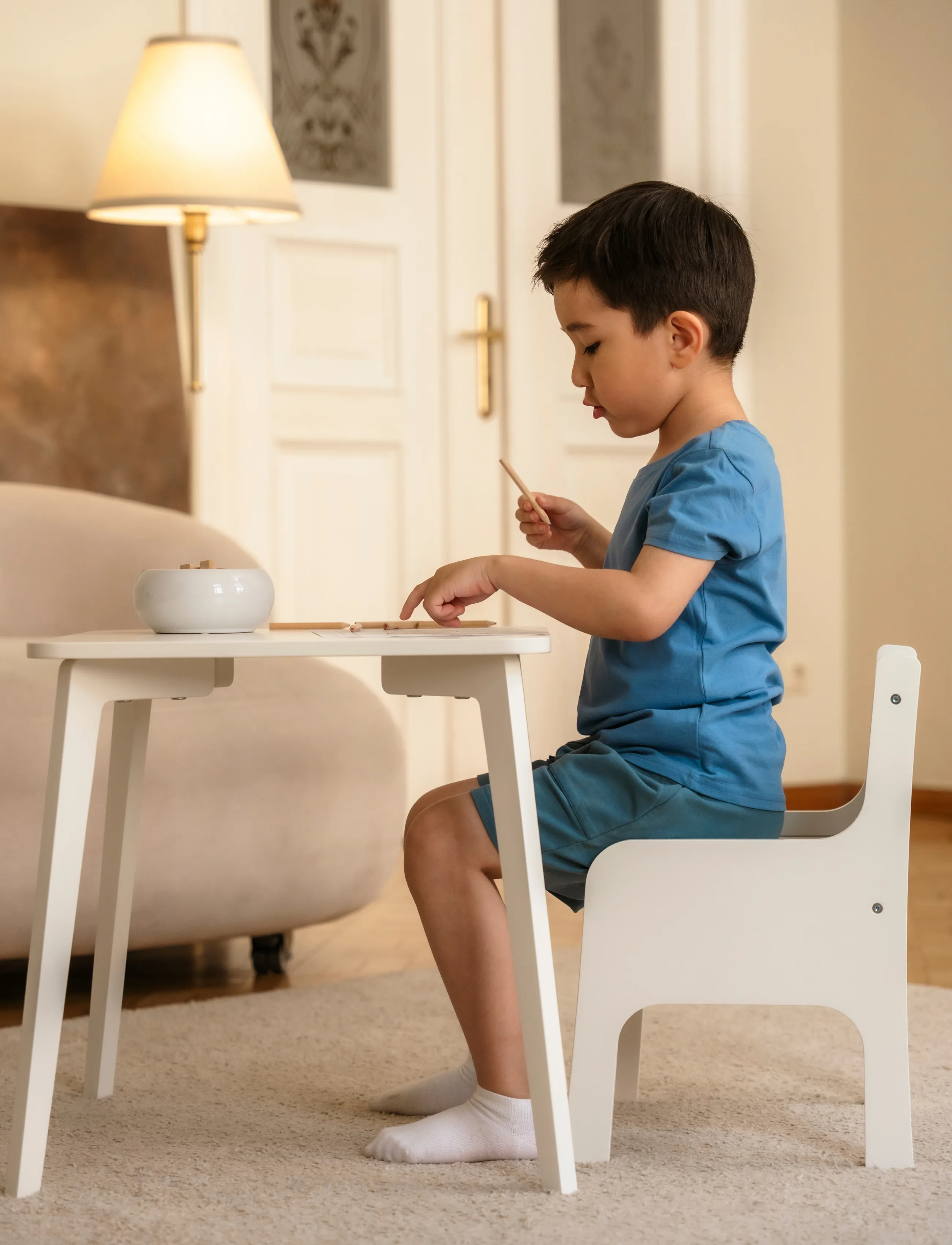 Ette Tete Tulla Adjustable Height Chair, One Size, White, Møbler > Stole Og Skamler, Børn