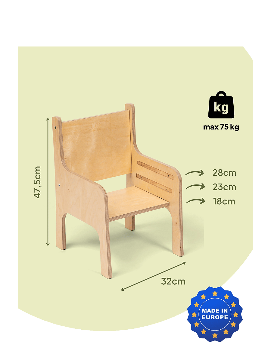 Ette Tete - Tulla Adjustable height chair - stole & skamler - wooden - 2