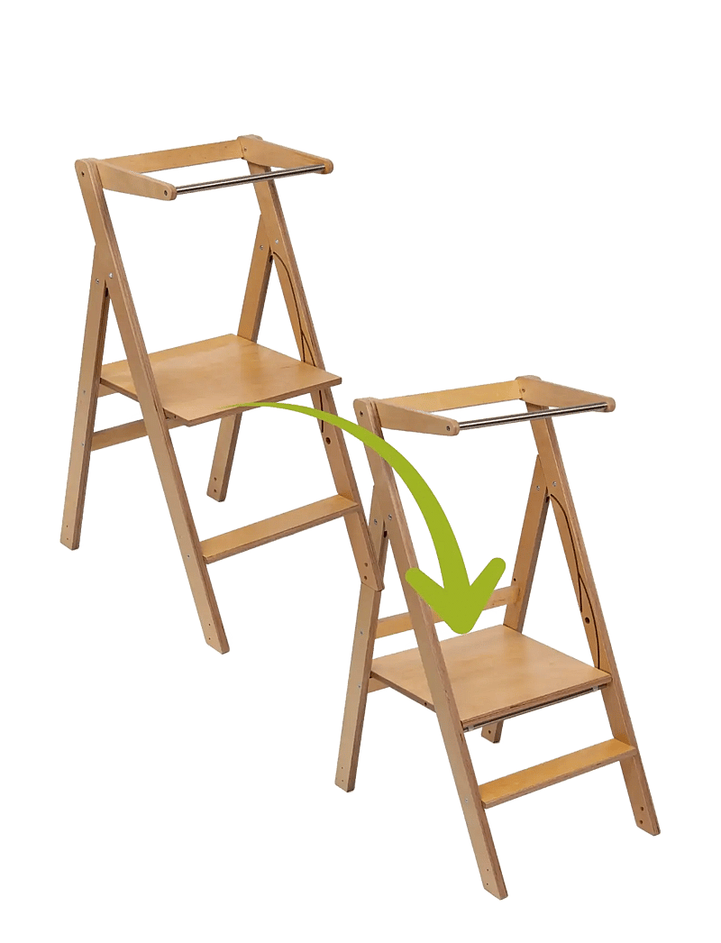 Ette Tete - Foldable Helper Tower "Step'n'Fold", wooden - læringsstårn - black - 3