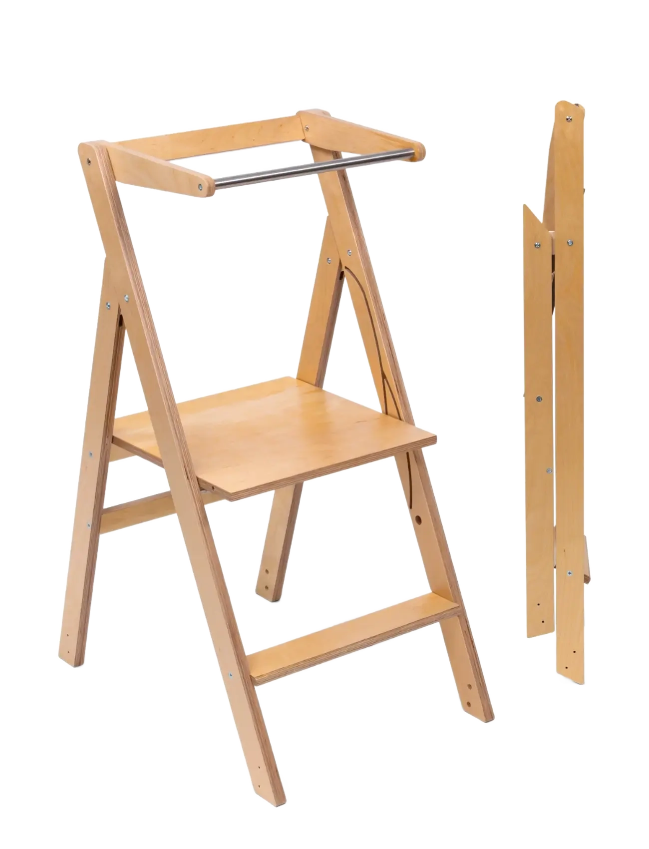 Foldable Helper Tower "Step'n'Fold", wooden - WOODEN