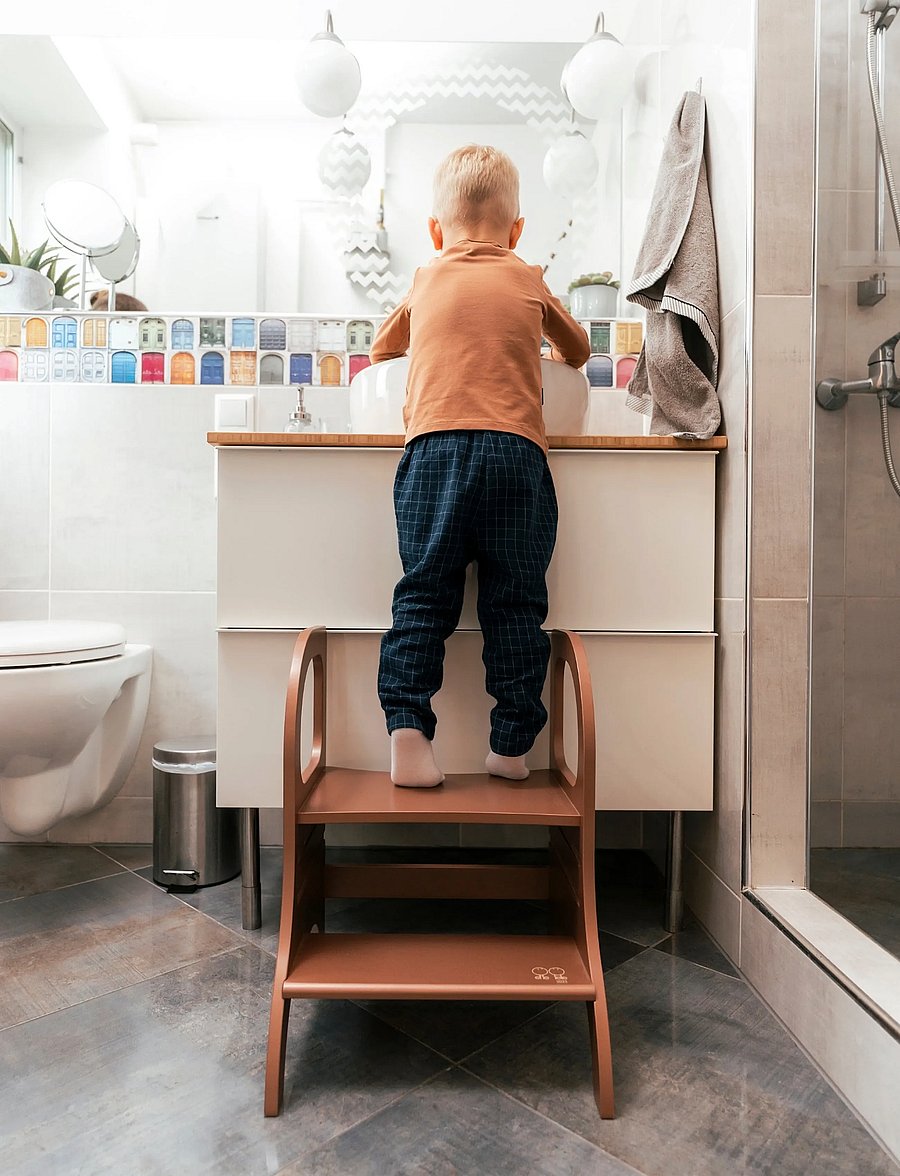 Ette Tete - MIIMO® Adjustable Height Step Stool - læringsstårn - mocha - 0
