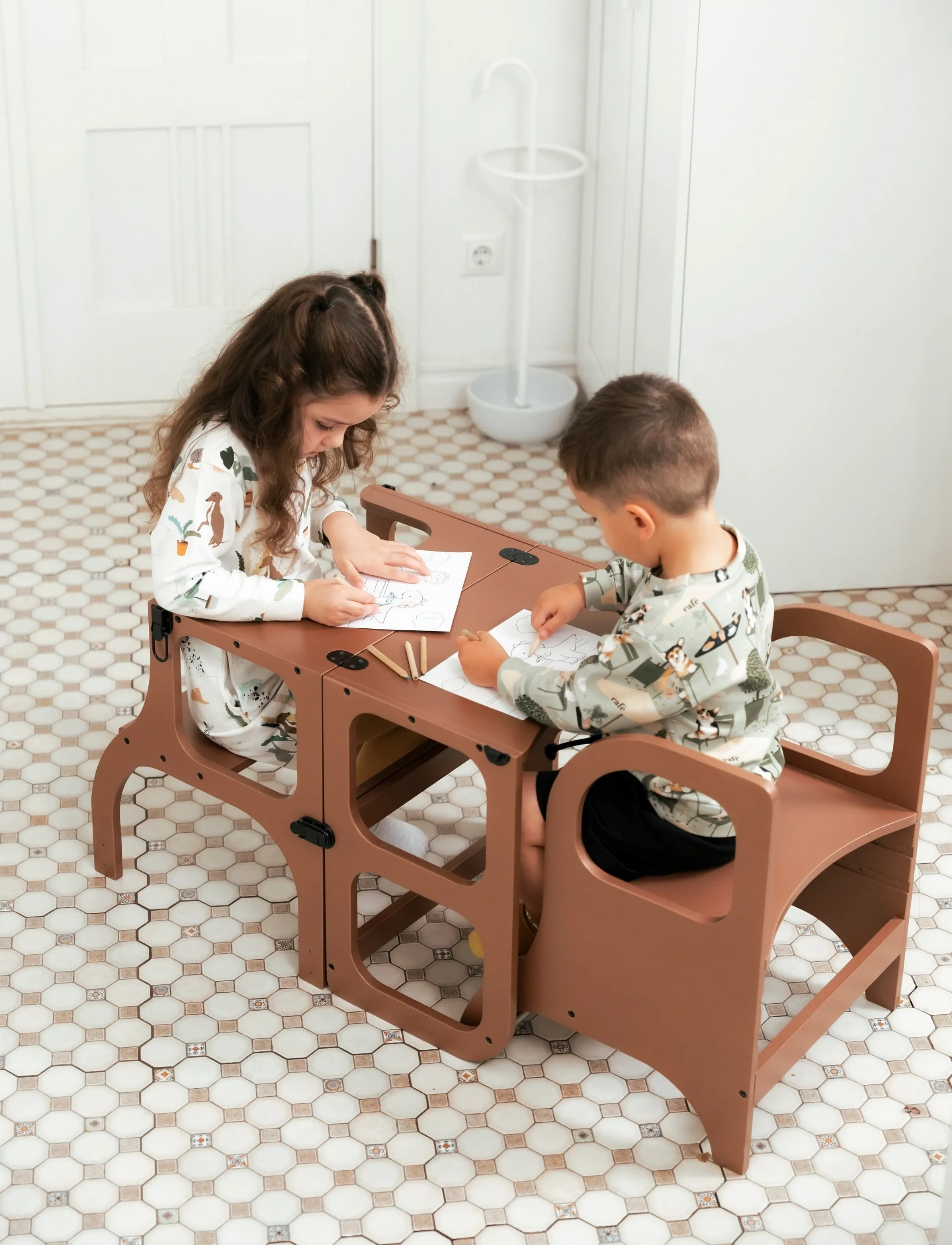 Ette Tete - MIIMO® Adjustable Height Step Stool - learning tower - mocha - 4