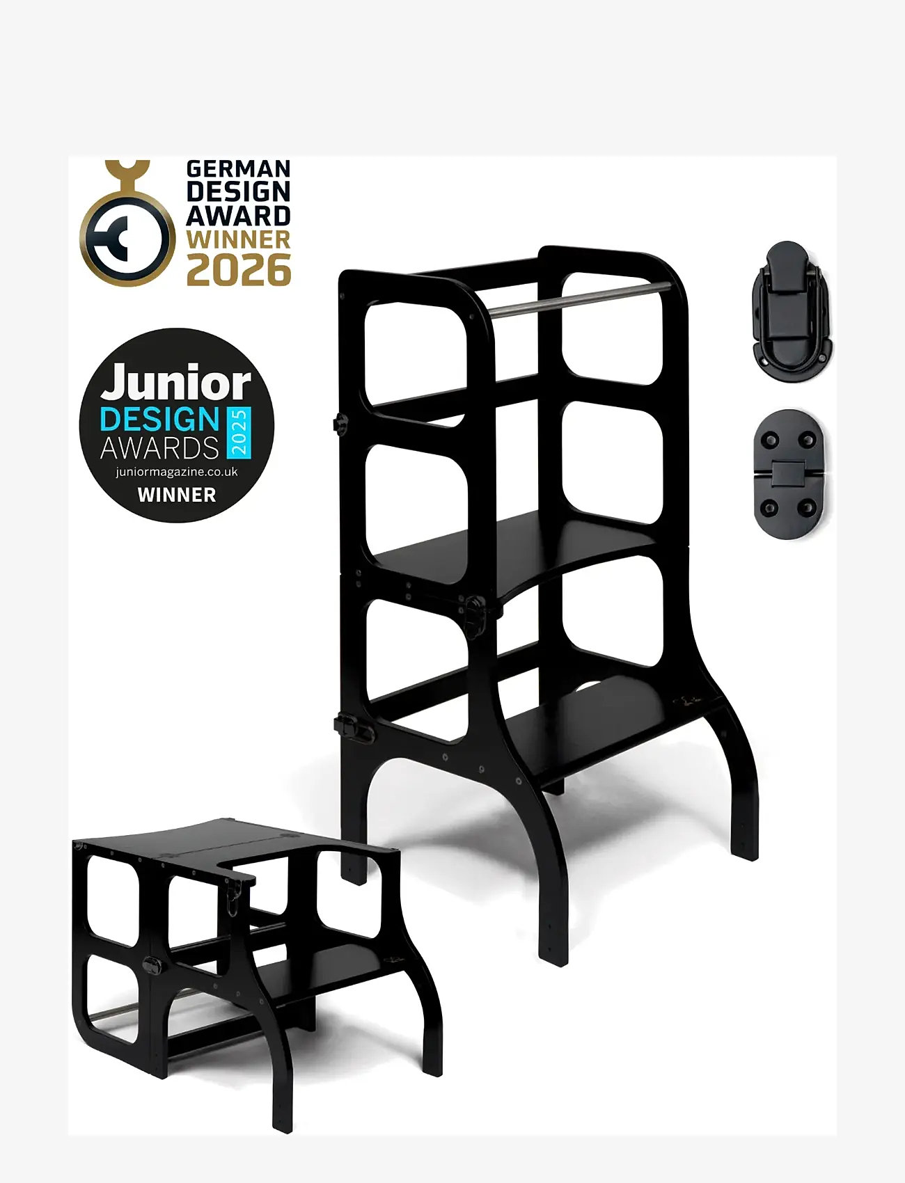 Ette Tete - Helper tower - table "Step'n'Sit" - hjälpa till pallar - black/black - 0