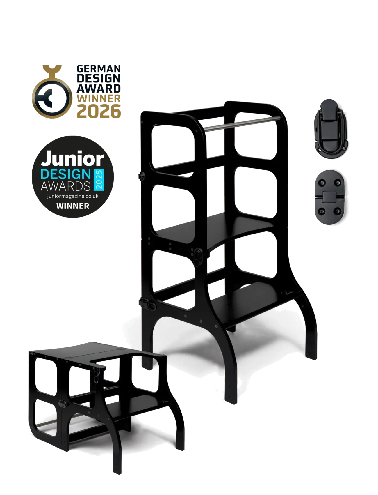 Ette Tete STEP'n'SIT® Helper Tower - Table - Læringstårn - BLACK/BLACK / black