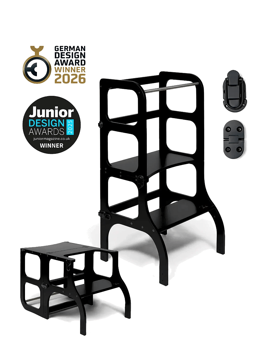 Ette Tete - STEP'n'SIT® Helper Tower - Table - læringsstårn - black/black - 1