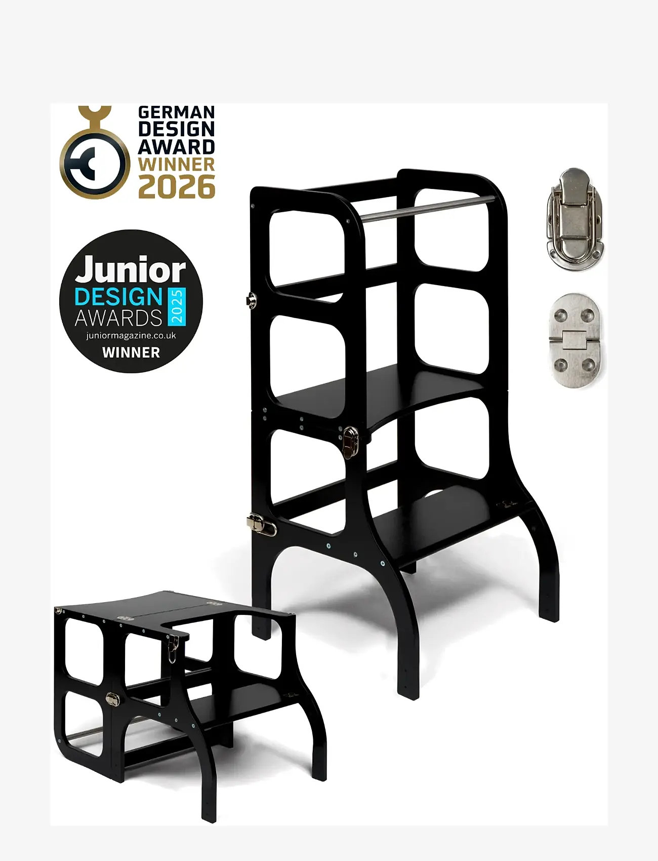 Ette Tete - Helper tower - table "Step'n'Sit" - torntool - black/silver - 1