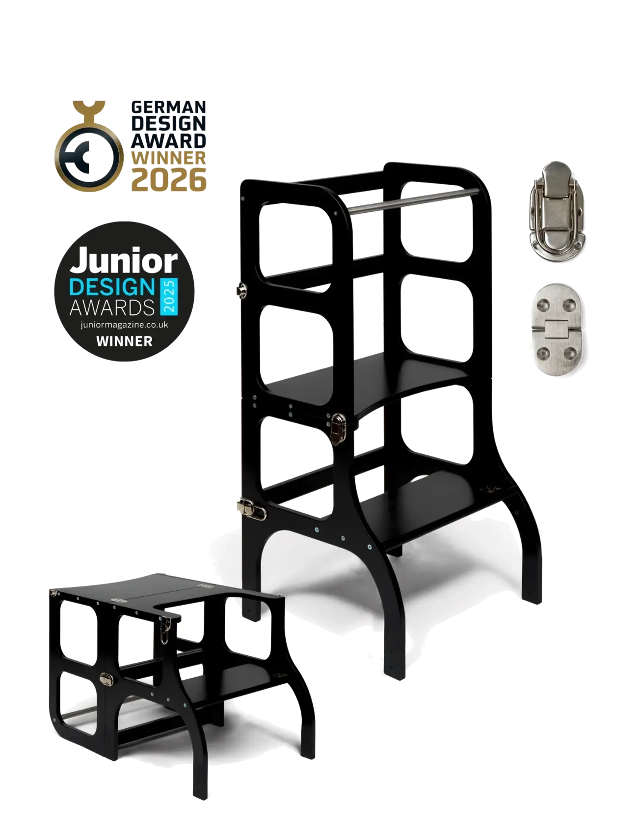Ette Tete STEP'n'SIT® Helper Tower - Table - Læringstårn - BLACK/SILVER / black