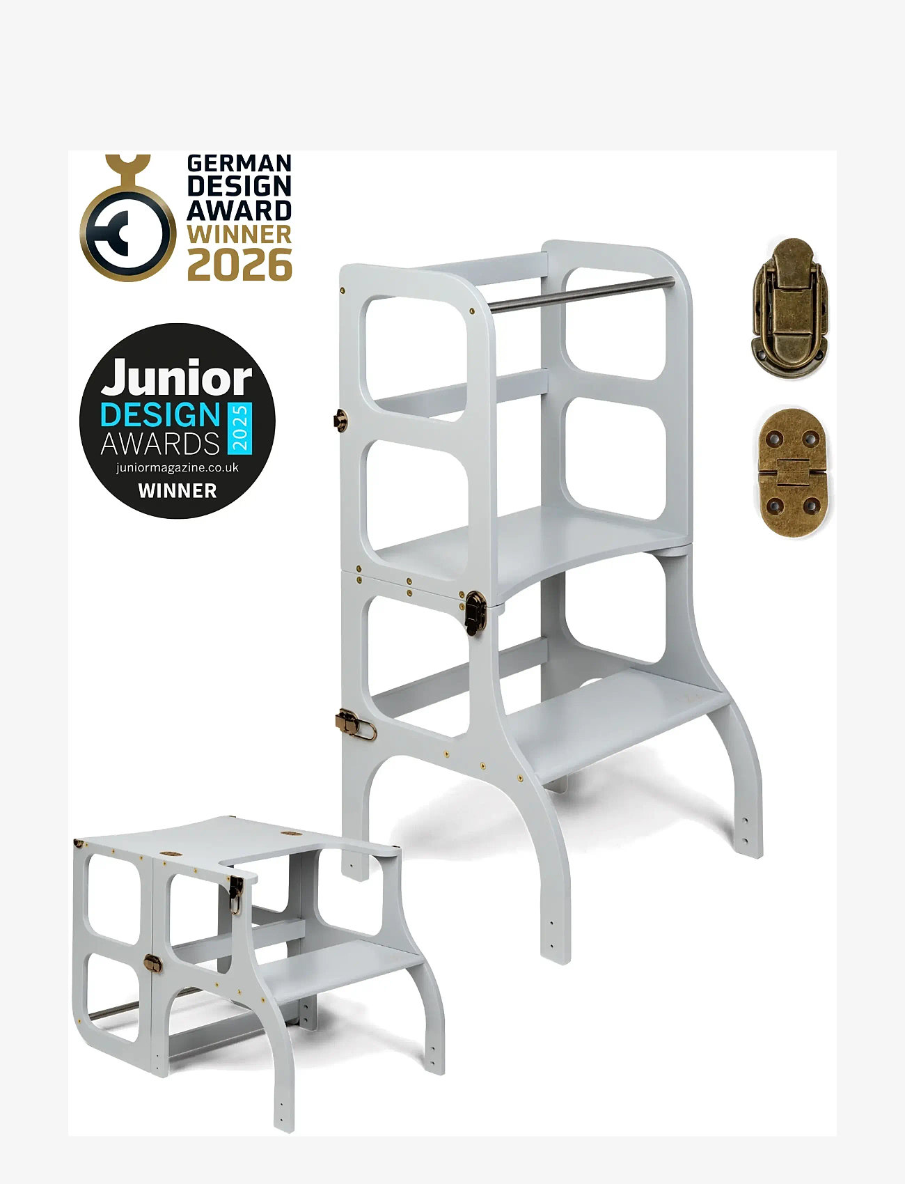 Ette Tete - STEP'n'SIT® Helper Tower - Table - lernturm - grey/brass - 1