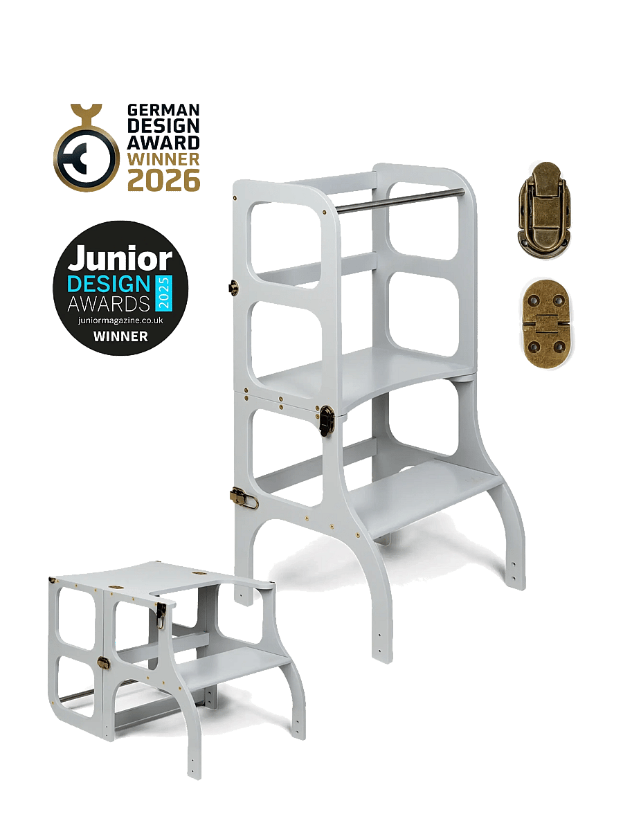 Ette Tete - STEP'n'SIT® Helper Tower - Table - motoriku attīstošs tornis - grey/brass - 1