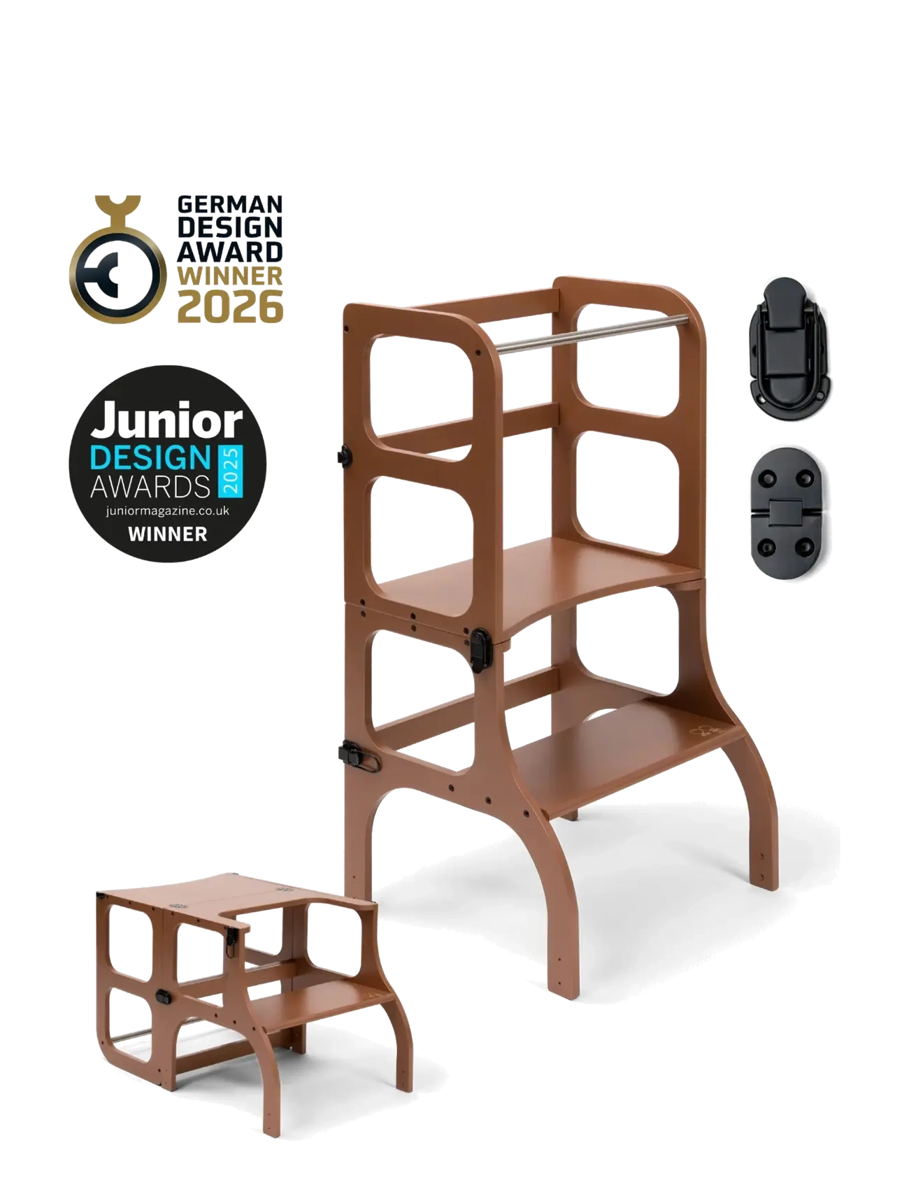 Ette Tete Step'n'sit Helper Tower Table, Motor Skills Furniture, Brun, Str: ONE SIZE