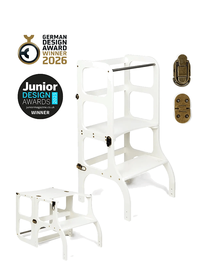 Ette Tete - STEP'n'SIT® Helper Tower - Table - læringsstårn - white/brass - 1