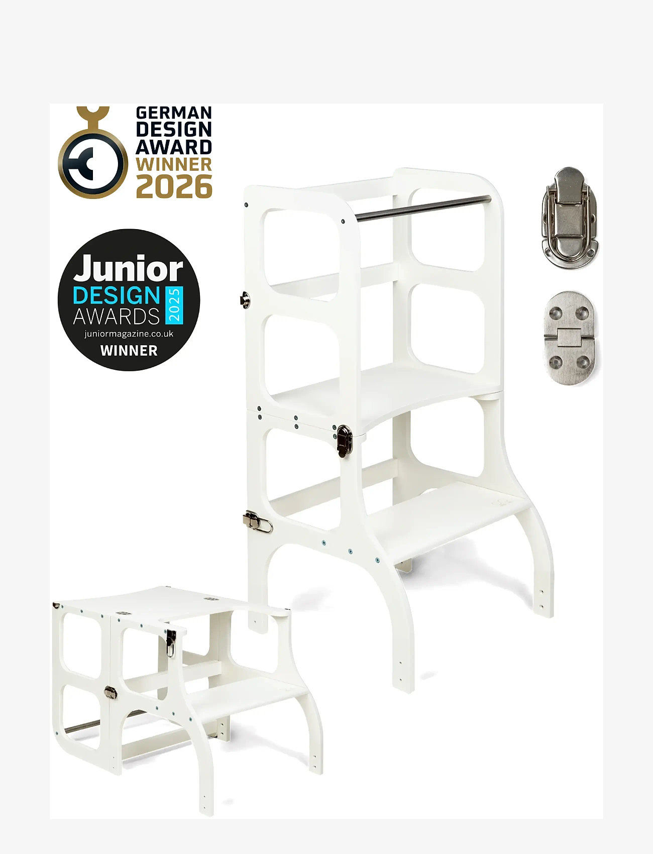 Ette Tete - Helper tower - table "Step'n'Sit" - lernturm - white/silver - 0