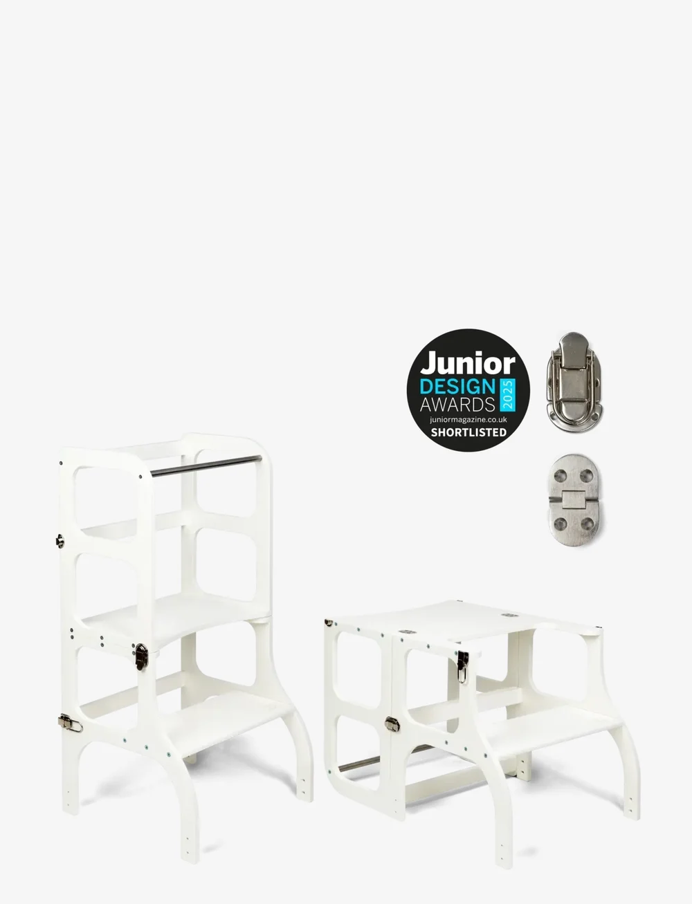 Ette Tete - Helper tower - table "Step'n'Sit" - hjälpa till pallar - white/silver - 0