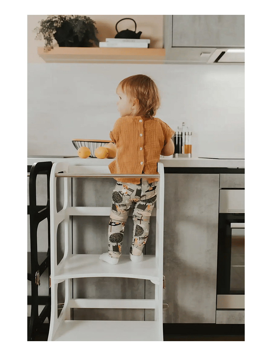 Ette Tete - STEP'n'SIT® Helper Tower - Table - læringsstårn - white/silver - 1