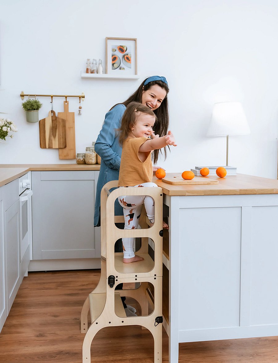 Ette Tete - STEP'n'SIT® Helper Tower - Table - læringsstårn - wooden/brass - 4