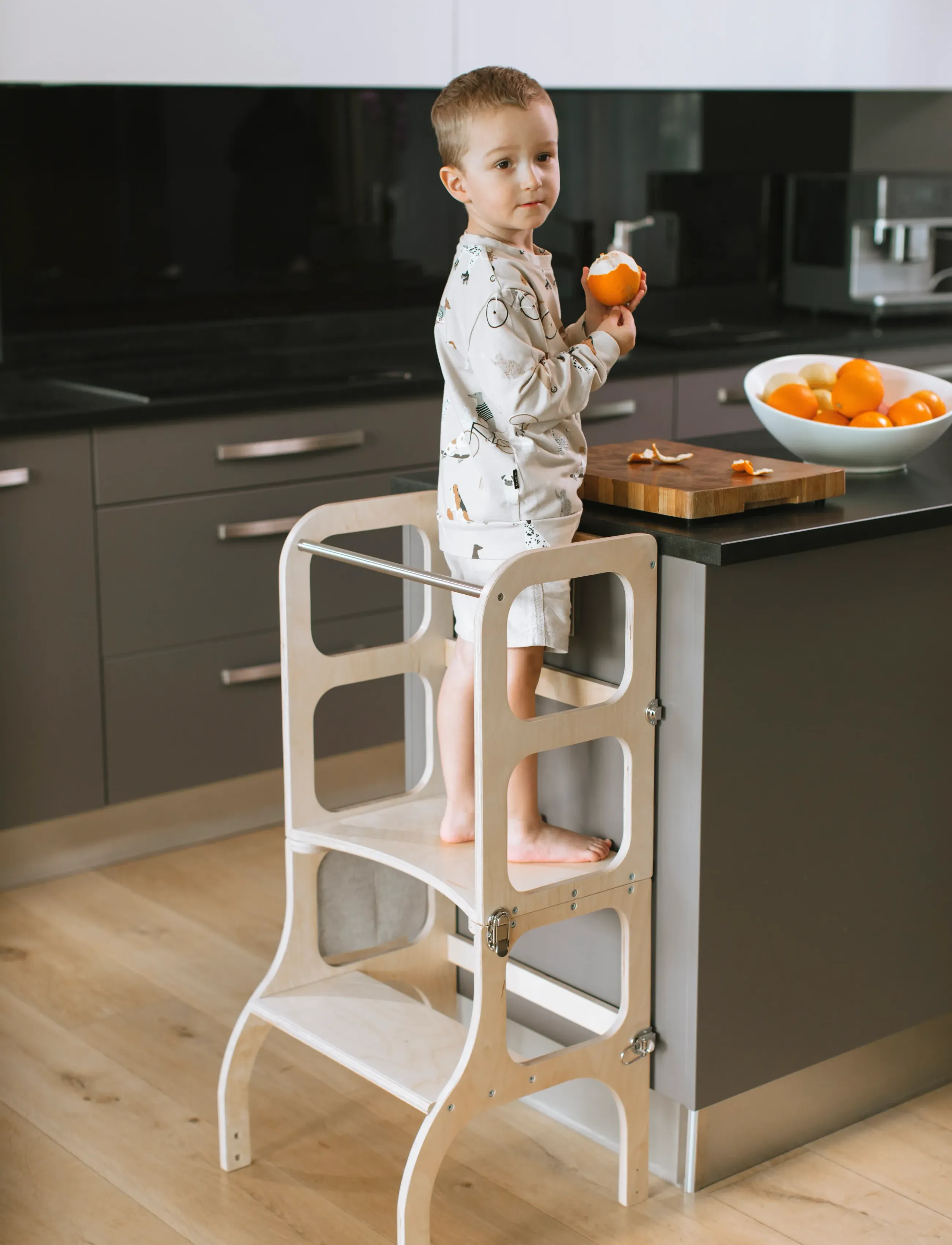 Ette Tete - STEP'n'SIT® Helper Tower - Table - oppimistorni - wooden/silver - 4