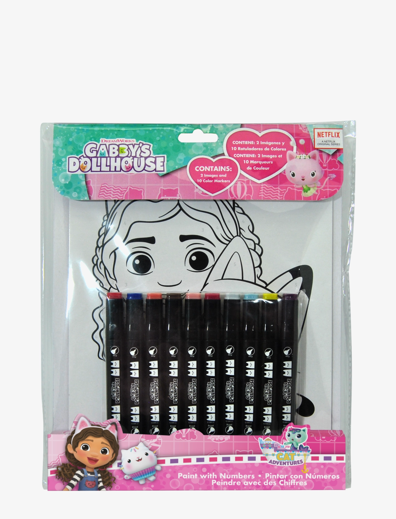 Gabby's Dollhouse, Mal Efter Tal, One Size, Drawing, Mehrfarbig/gemustert - Coloring & Craft Books, Kinder