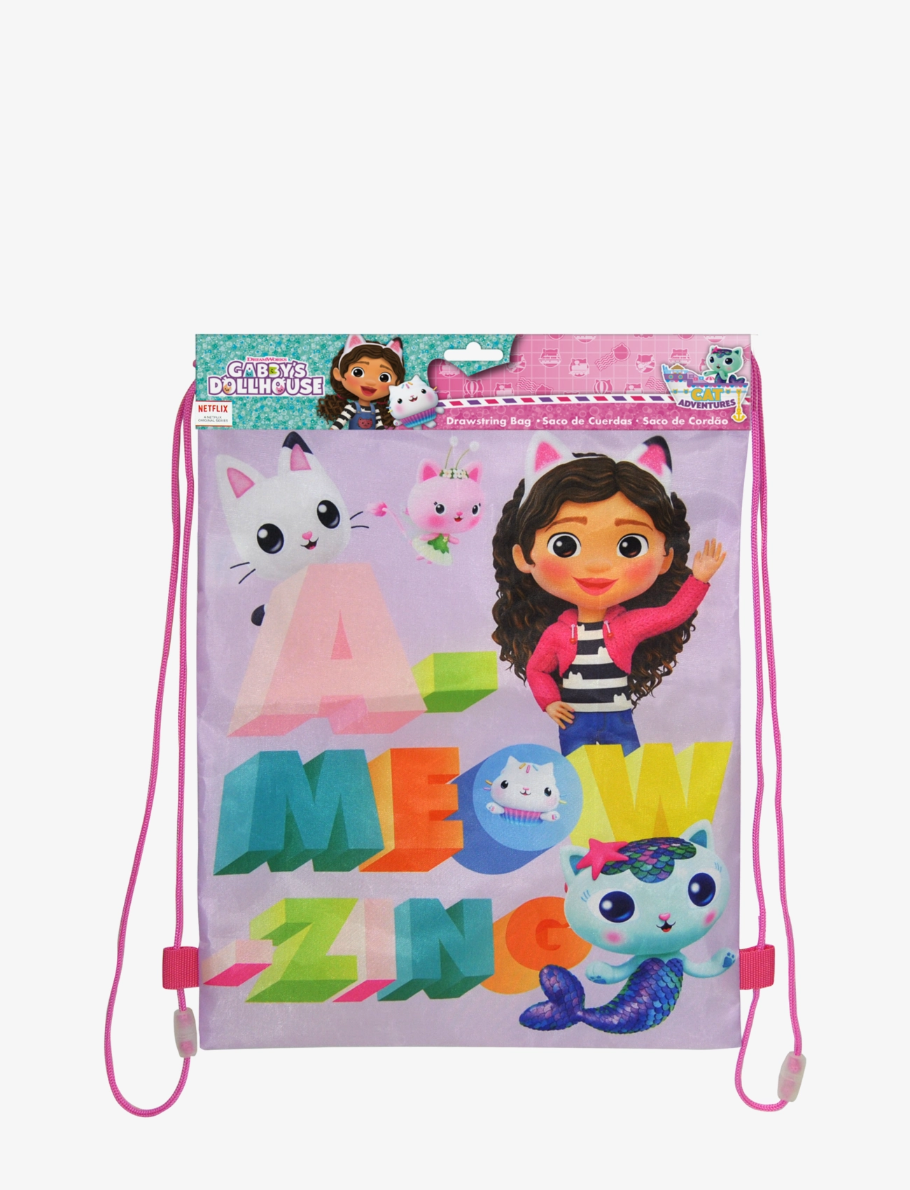 EUROMIC Gabby's Dollhouse, Snøre Gymnastikpose Pink - One Size - Kinder