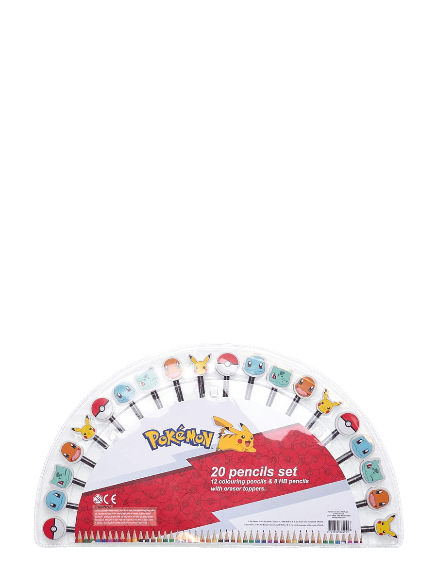 Euromic - POKÉMON, 20-pack pencils with eraser toppers - white - 0