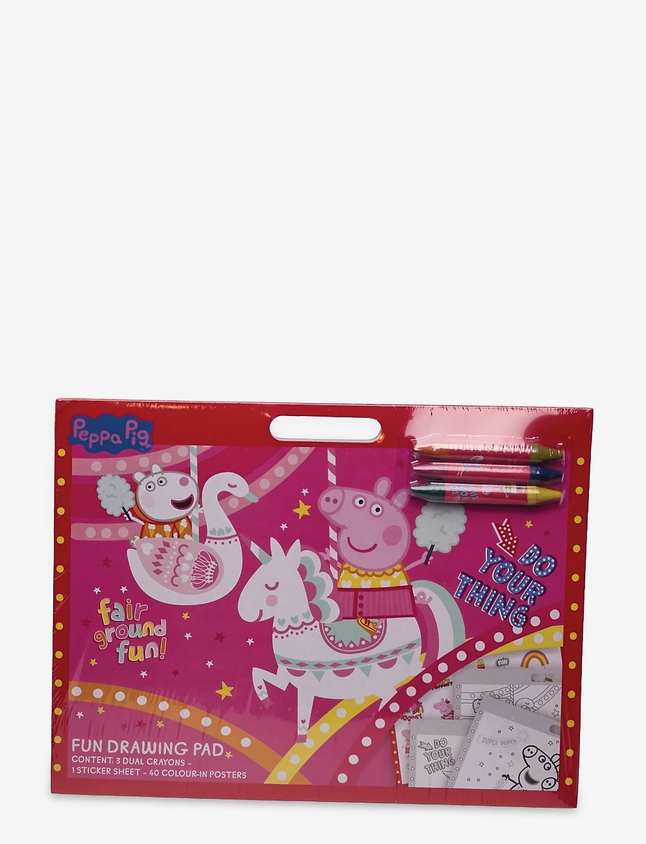 Euromic - PEPPA PIG FUN artist pad with 3 crayons&sticker sheet - pink - 0