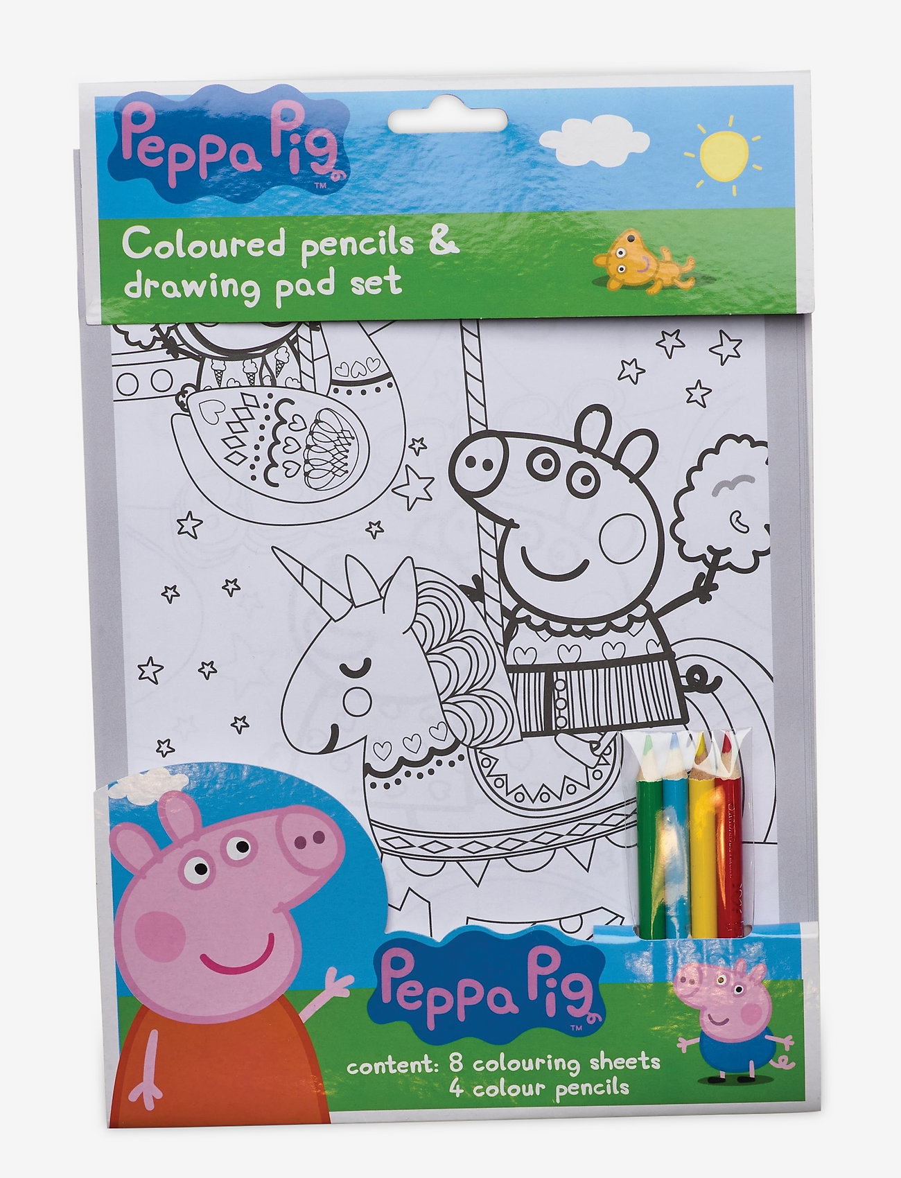 Euromic - PEPPA PIG FUN Colouring set with 8 sheets & 4 pencils - pink - 0