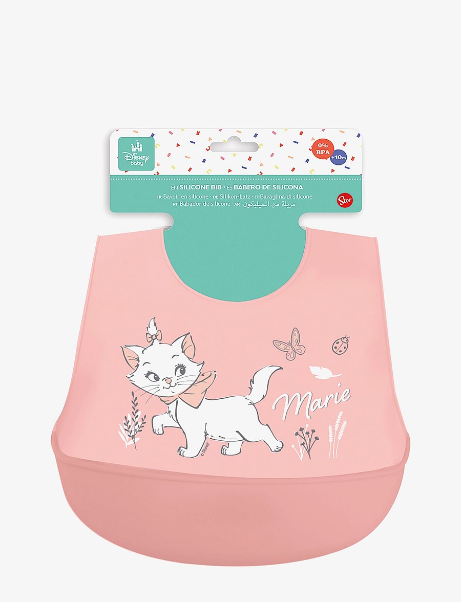 Klassika - DISNEY CLASSIC, Toddler 100% silicone Bib - varrukateta pudipõlled - pink - 0