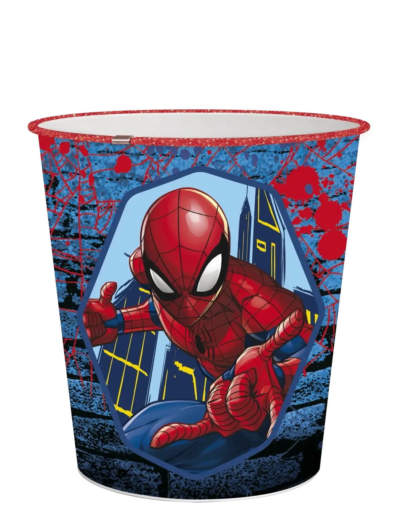 Ämblikmees SPIDERMAN dustbin, PP,dia. 21 cm, H: 22.5 cm - NEW - Sisustus - BLUE / blue