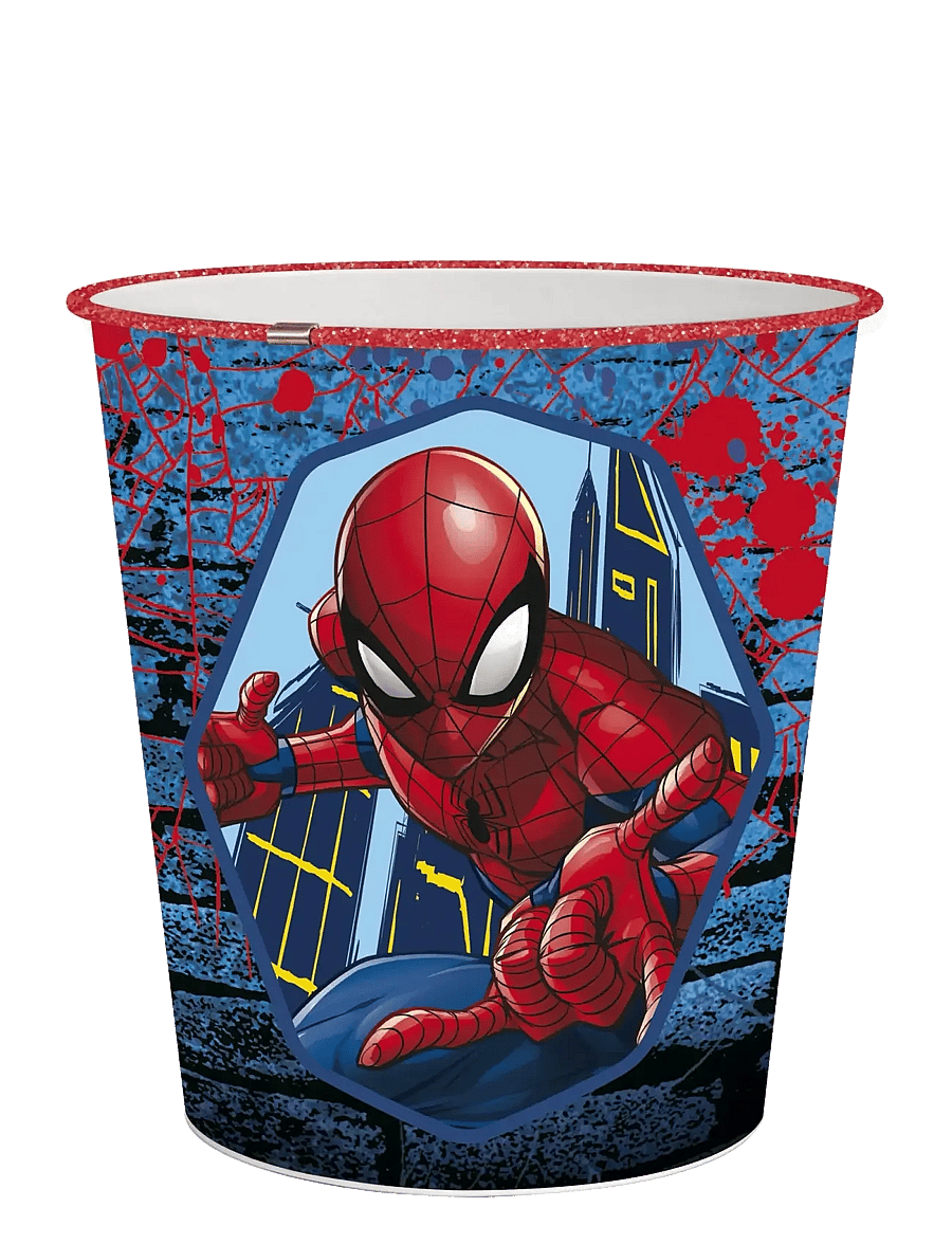 Spider-man - SPIDERMAN dustbin, PP,dia. 21 cm, H: 22.5 cm - NEW - décor - blue - 0