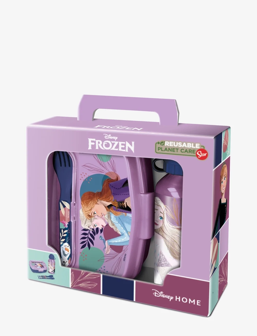Frozen - FROZEN, 4-pcs. lunch box/alu bottle/spoon+fork - boîtes à lunch - purple - 0
