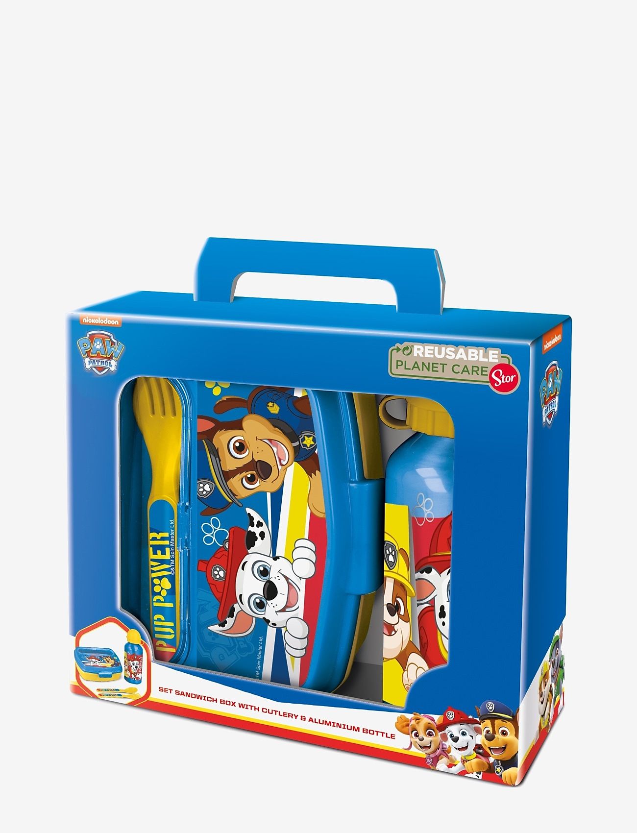 Paw Patrol - PAW PATROL, 4-pcs. lunch box/alu bottle/spoon+fork - lunch boxes - blue - 0