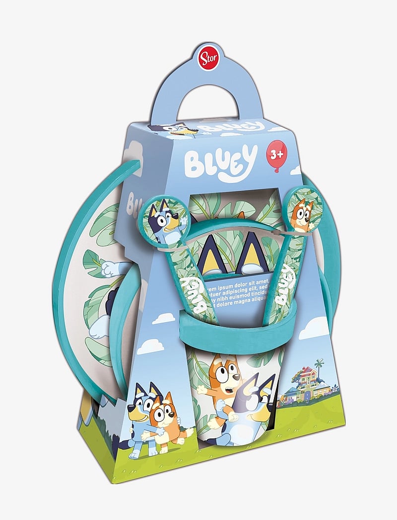 Bluey - BLUEY, 5-pc. non-slip: plate/bowl/tumbl./cutlery - essgeschirr - blue - 0