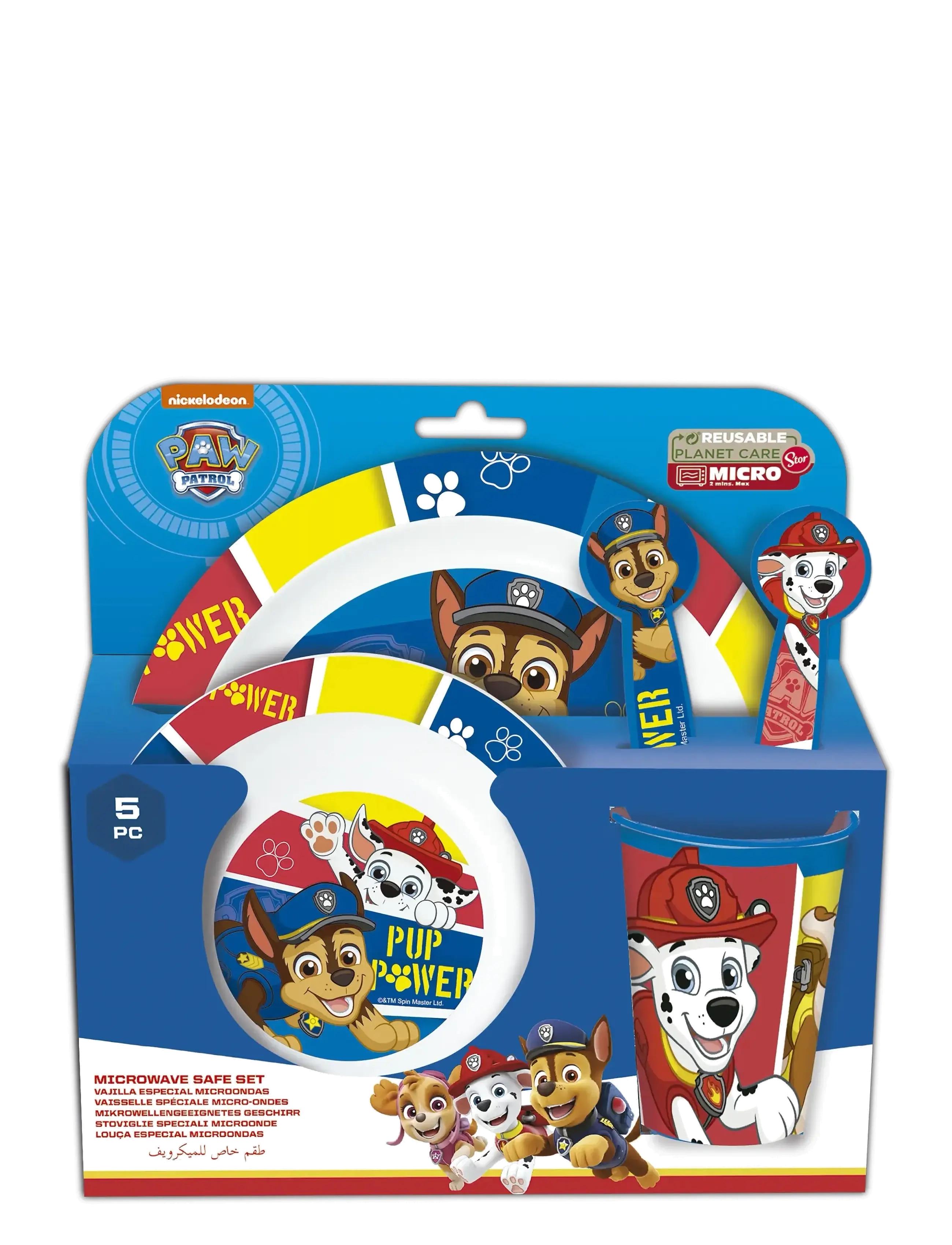 Paw Patrol Microovnsspisesæt 5 Dele, One Size, Meal Time, Mehrfarbig/gemustert - Dinner Sets, Kinder