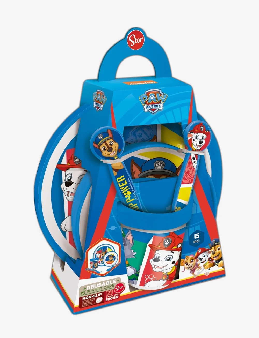 Paw Patrol - PAW PATROL, 5-pc. non-slip: plate/bowl/tumb/cutlery - essgeschirr - blue - 0