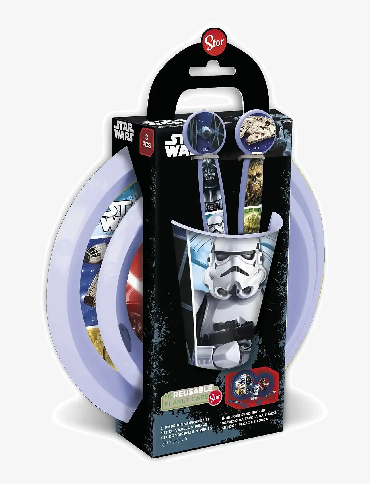 Euromic - STAR WARS 3-delar tallrik/skål/glas - tallrikar - black - 0