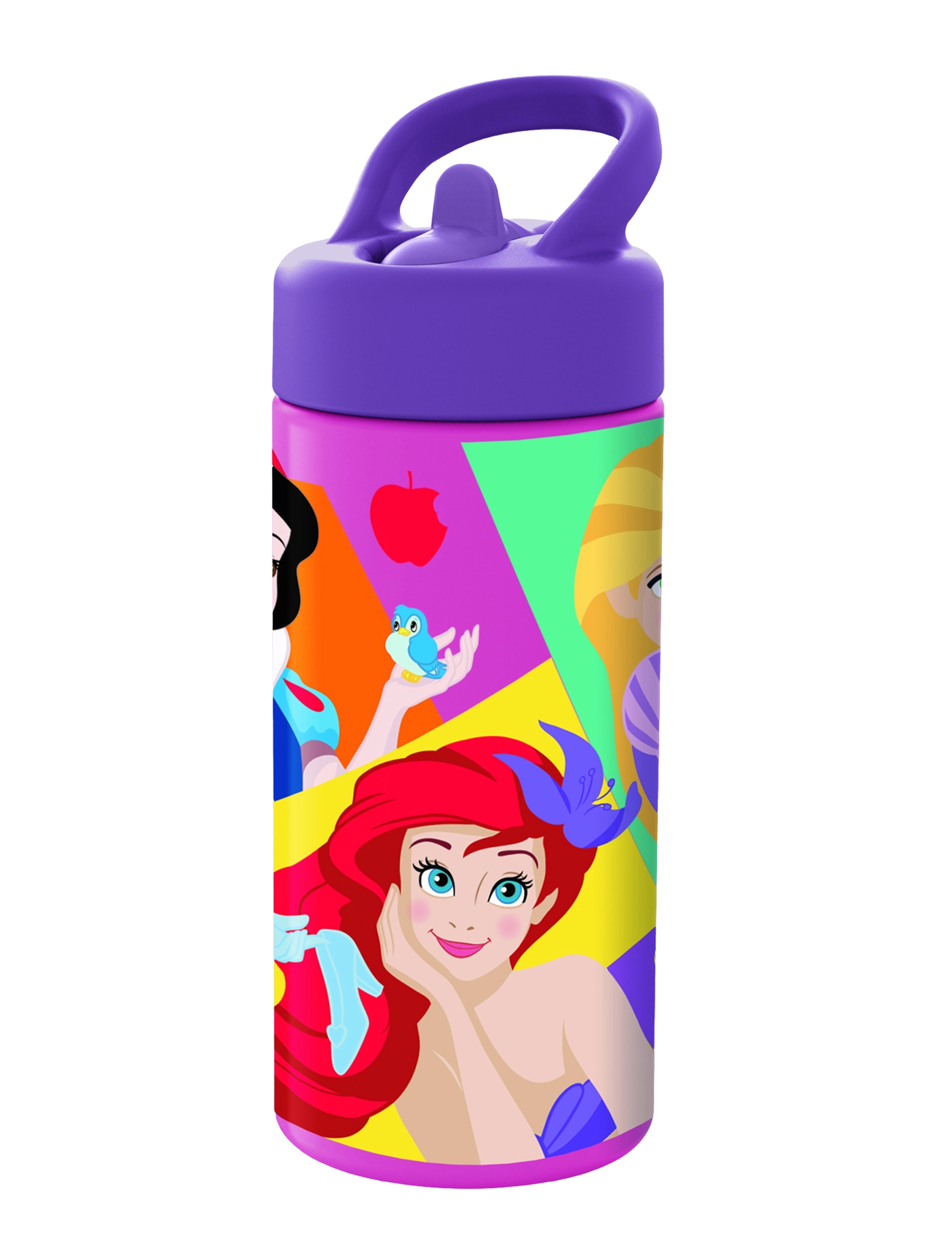 EUROMIC Disney Princess, Vandflaske Med Sugerør Patterned - One Size - Kinder