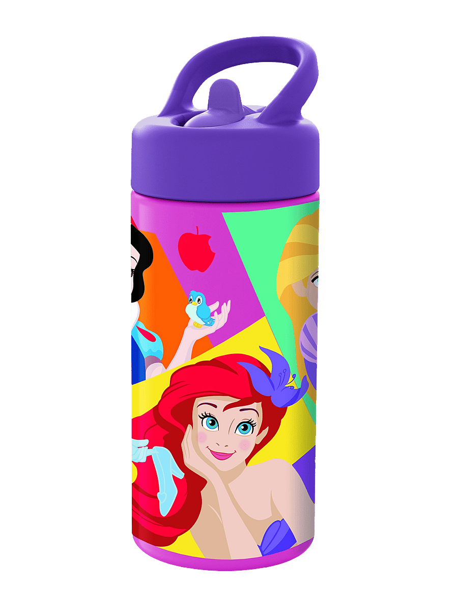 Printsessid - DISNEY PRINCESS, Water bottle with straw - veepudelid - pink - 0