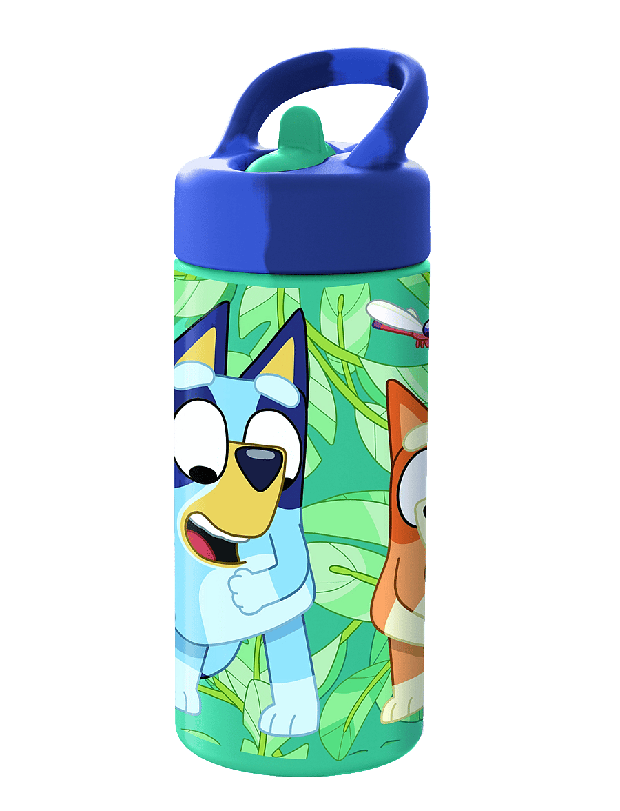 Bluey - BLUEY, Water bottle with straw - veepudelid - blue - 0