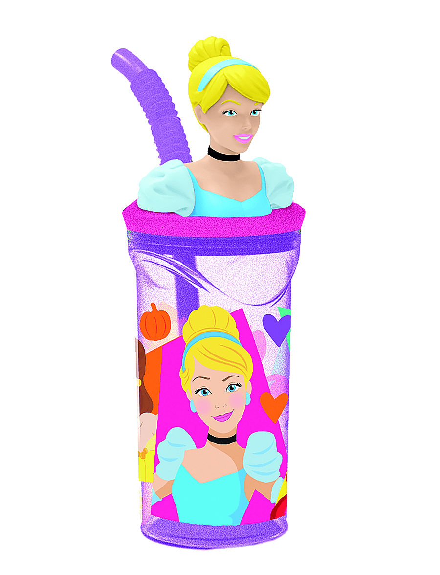 Prinsessor - DISNEY PRINCESS, 3D figurine tumbler bottle - vattenflaskor - pink - 0