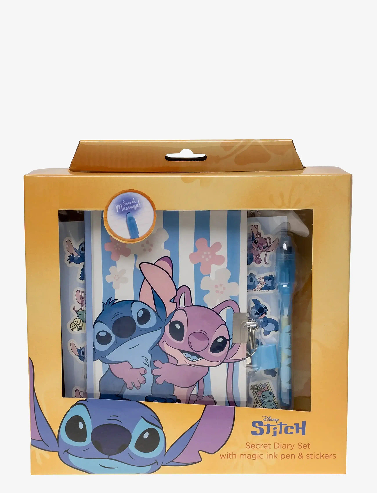 Lilo & Stitch STITCH, Secret Diary w/magic ink pen, gift box - Zeichnen - YELLOW / blue