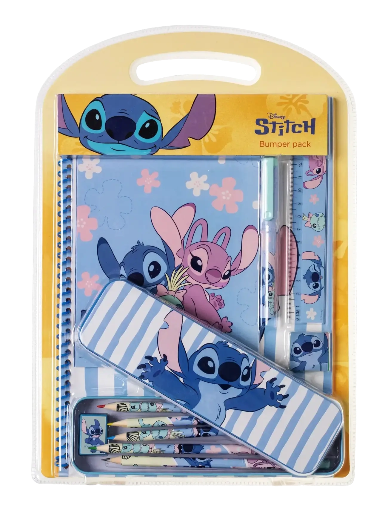 EUROMIC Stitch, Bumpersæt Sæt Med Tinæske, Notesbog Blau - One Size - Kinder