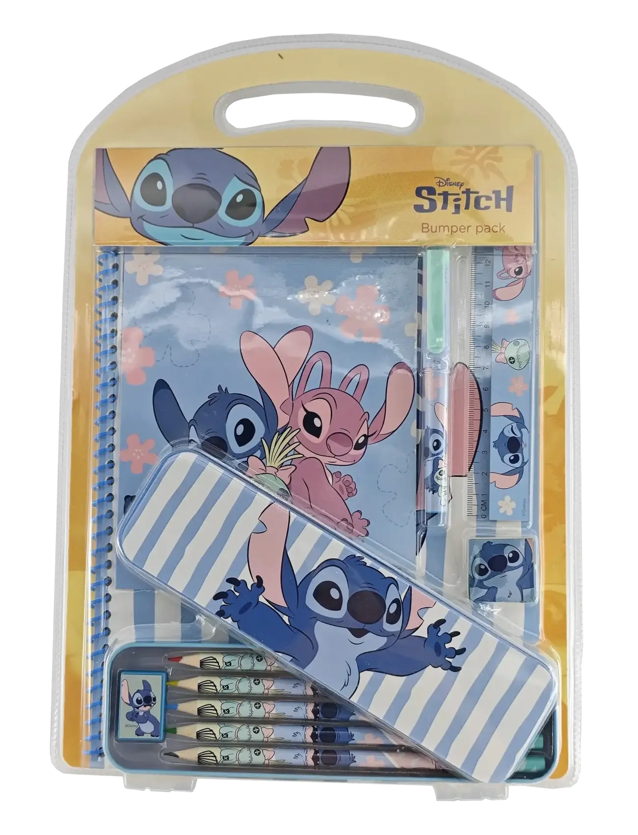 Lilo & Stitch - STITCH, Stationery Bumper set w/tin case, notebook - papeterie - yellow - 1