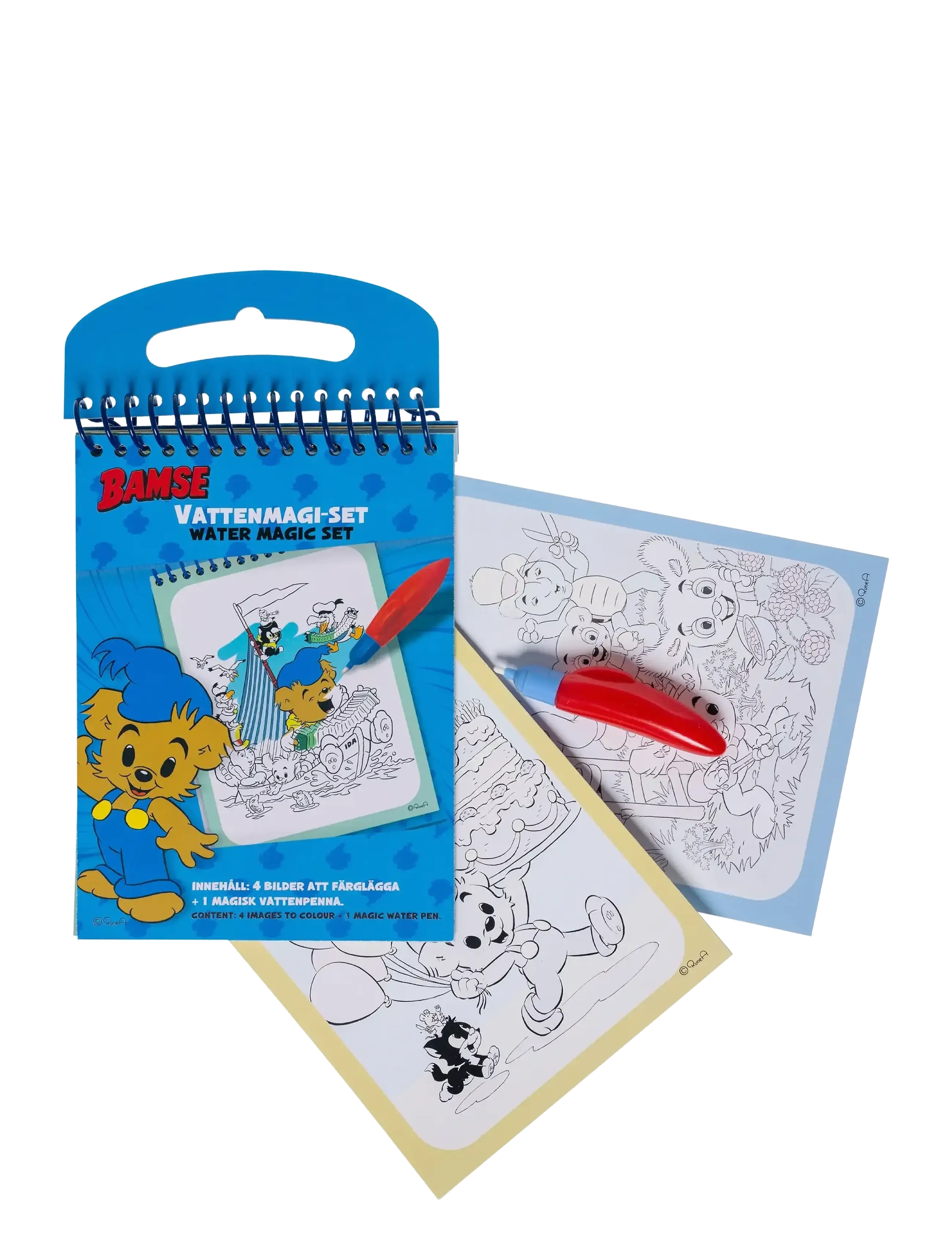 Bamse, Vandmagisk Sæt M/Magisk Vandpen, One Size, Drawing, Blau - Coloring & Craft Books, Kinder