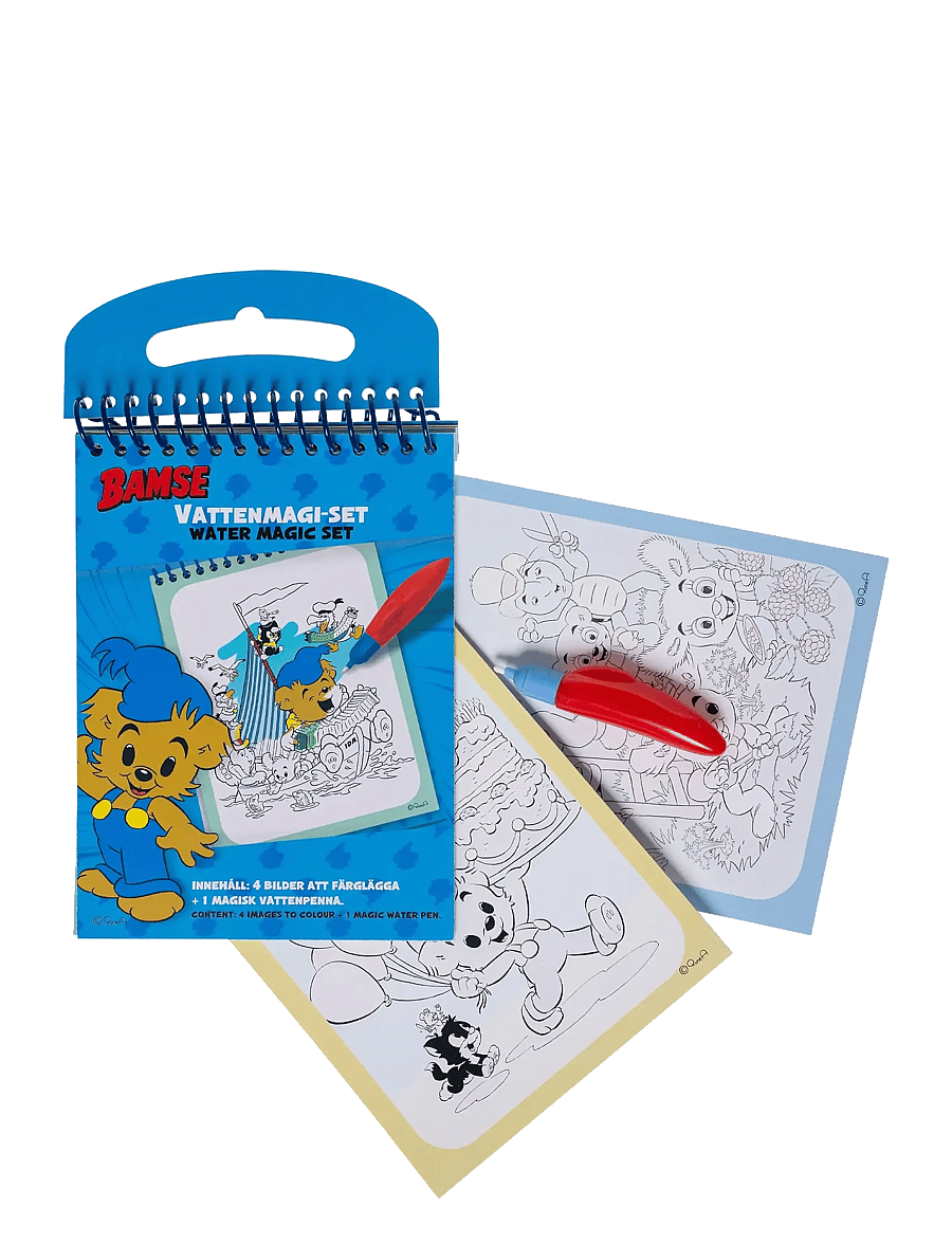 Bamse - BAMSE, Water magic set w/magic water pen - värvimis- & käsitööraamatud - blue - 0