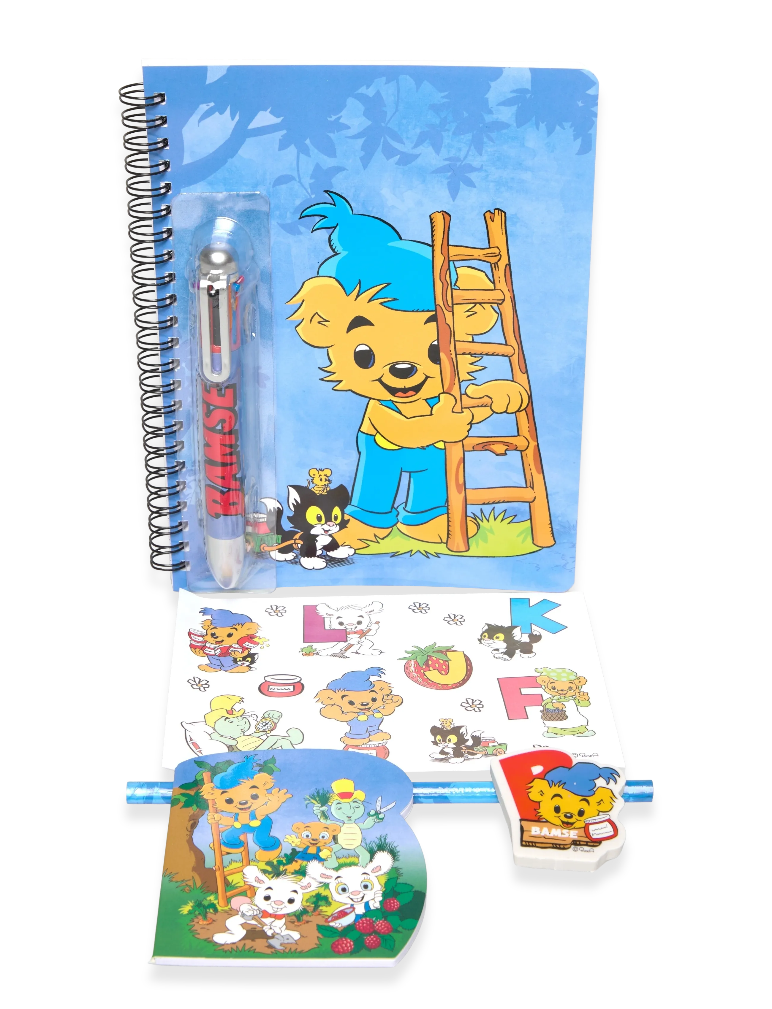 Bamse - BAMSE, Writing set w/multi-col- pen - kalendere & notatbøker - blue - 2