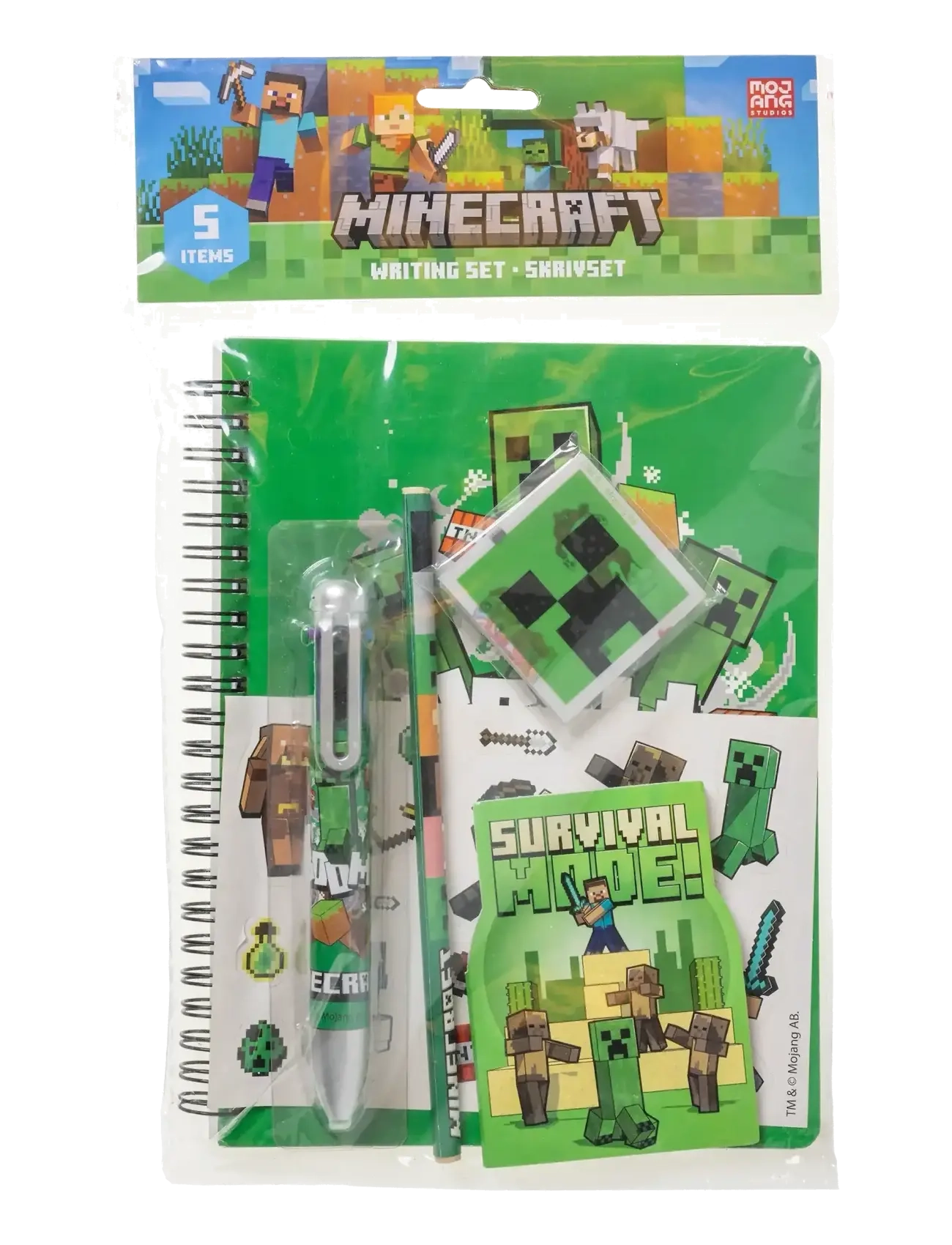 Minecraft - MINECRAFT, Writing Set, w/ multi-color pen - kalendarze i notatniki - green - 1