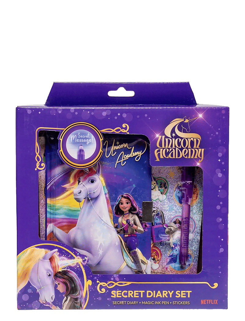 Ükssarvik - UNICORN ACADEMY Magic Diary - Diary w/magic ink pen, gift box - kalendrid ja märkmikud - purple - 0