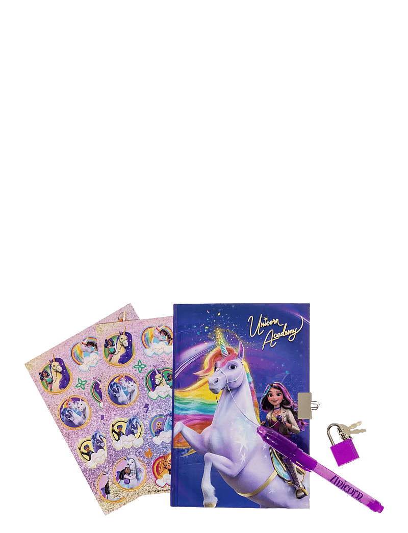Ükssarvik - UNICORN ACADEMY Magic Diary - Diary w/magic ink pen, gift box - kalendrid ja märkmikud - purple - 1