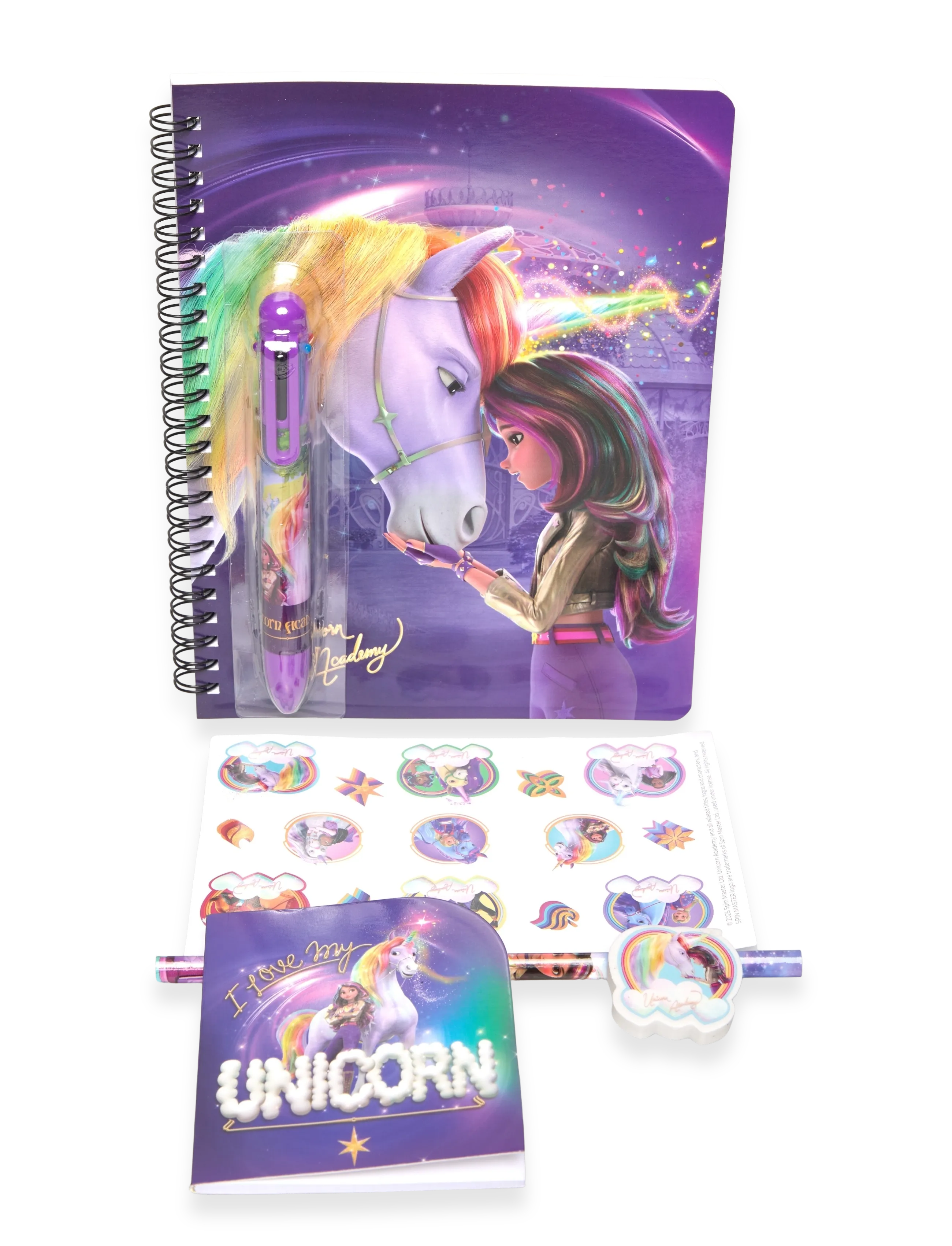 Unicorn Academy - UNICORN ACADEMY, Writing Set, w/multi-col. pen - kalendrid ja märkmikud - purple - 1